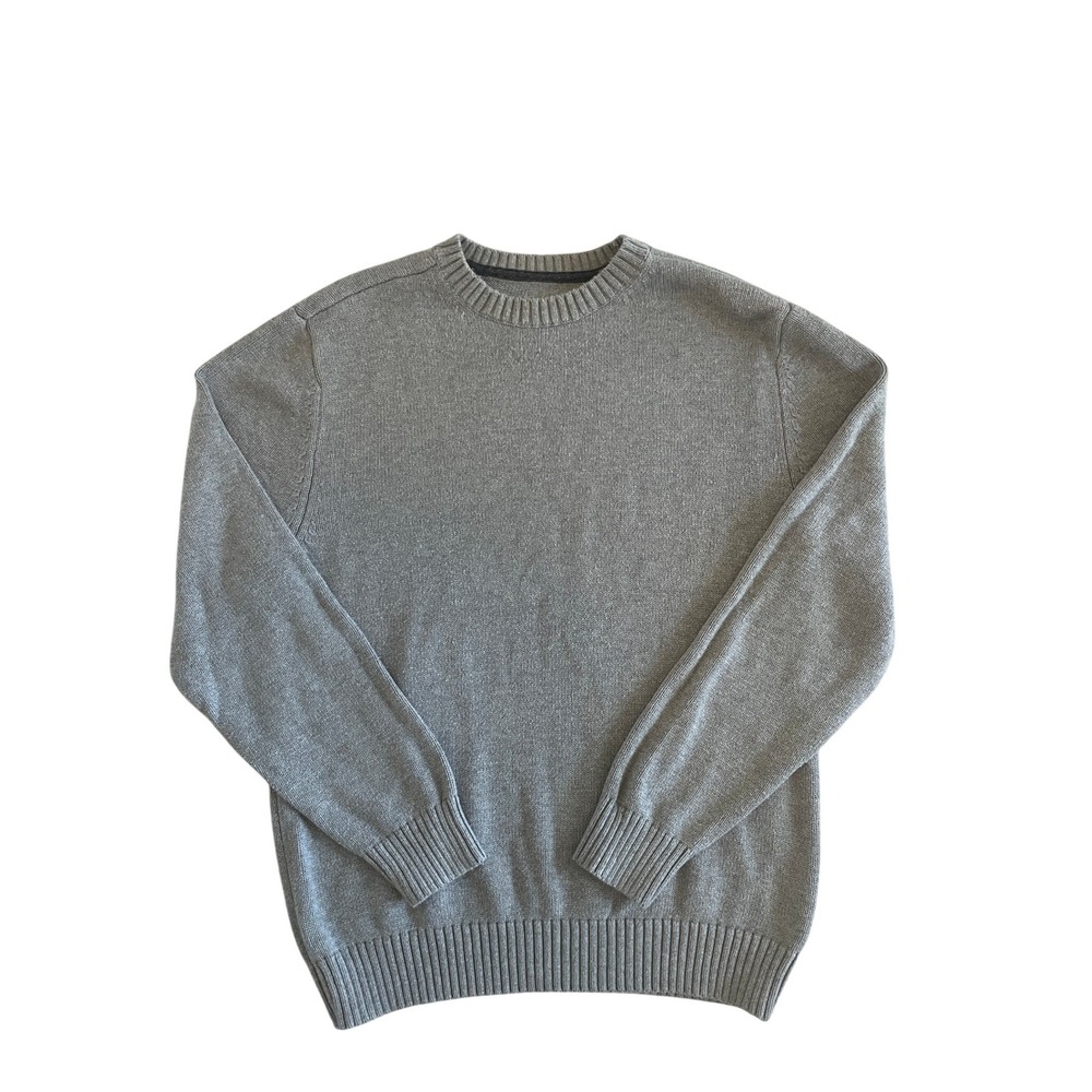 Vintage Gray 100% Cotton Crewneck Knit Sweater Size M by St Johns Bay